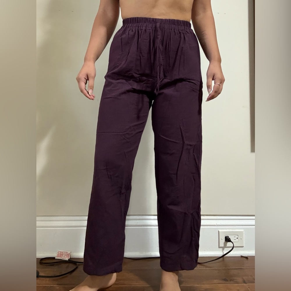 Women's Plum Linen Pants